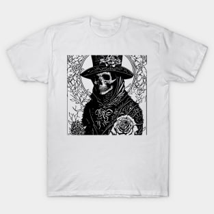 Doctor Plague with roses and floral motifs T-Shirt